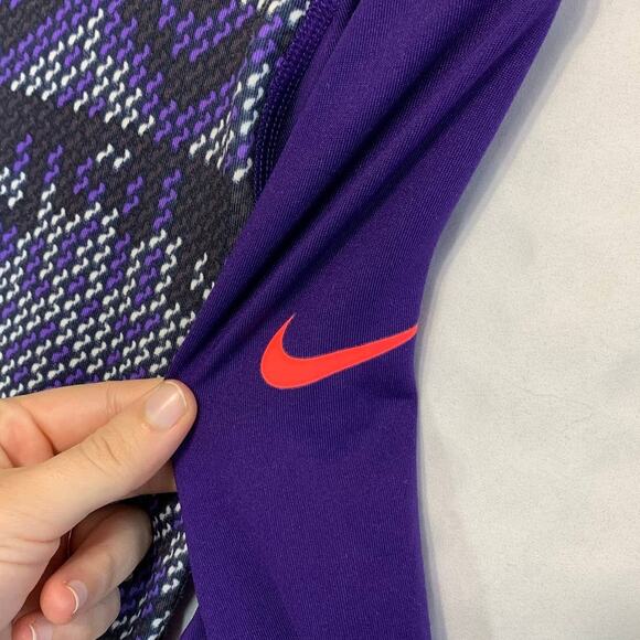 Nike Pro Dri-Fit Funnel Neck Long Sleeve Pullover Women's Sz M Purple - Picture 4 of 7